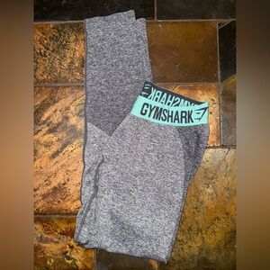 Gymshark Charcoal Marl/Hydro‎ Teal Flex Leggings (M)